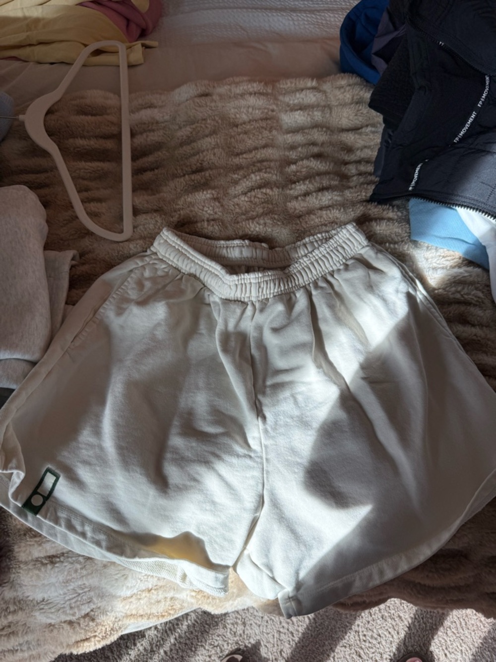 Daily Drills Cream Athletic Shorts with Elastic Waist